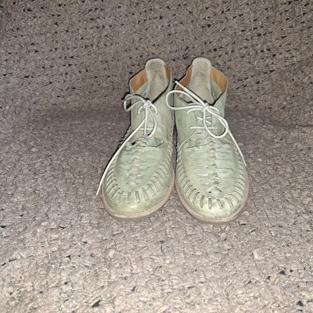 OFFICE London-Sage Green Nubuck Fisherman/Ghillie Sandals-Sz 40-Excellent - Picture 3 of 8
